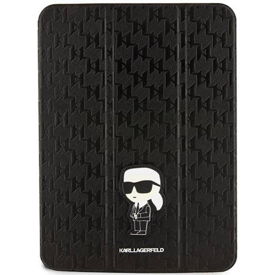 Oryginalne Etui APPLE IPAD 10.9 (10gen) Karl Lagerfeld Folio Magnet Allover Cover Saffiano Monogram Ikonik (KLFC11SAKHPKK) czarne