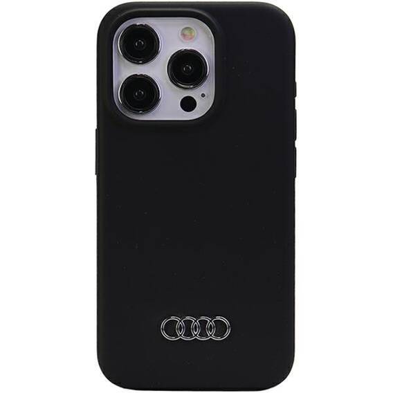 Oryginalne Etui APPLE IPHONE 15 PRO MAX Audi Silicone Case (AU-LSRIP15PM-Q3/D1-BK) czarne