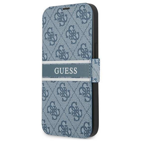 Oryginalne Etui IPHONE 13 MINI Guess Book 4G Stripe (GUBKP13S4GDBL) niebieskie