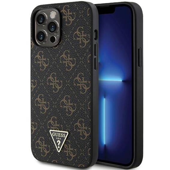 Oryginalne Etui IPHONE 13 PRO MAX Guess Hardcase 4G Triangle Metal Logo (GUHCP13XPG4GPK) czarne