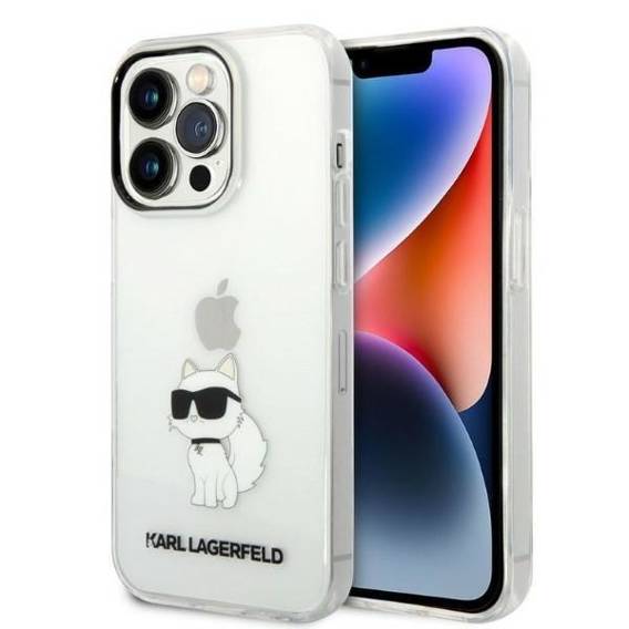 Oryginalne Etui IPHONE 14 PRO Karl Lagerfeld Hardcase IML NFT Choupette (KLHCP14LHNCHTCT) transparentne