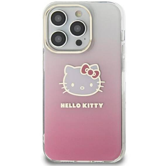 Oryginalne Etui SAMSUNG GALAXY A55 5G Hello Kitty Hardcase IML Gradient Electrop Kitty Head (HKHCSA55HDGKEP) różowe