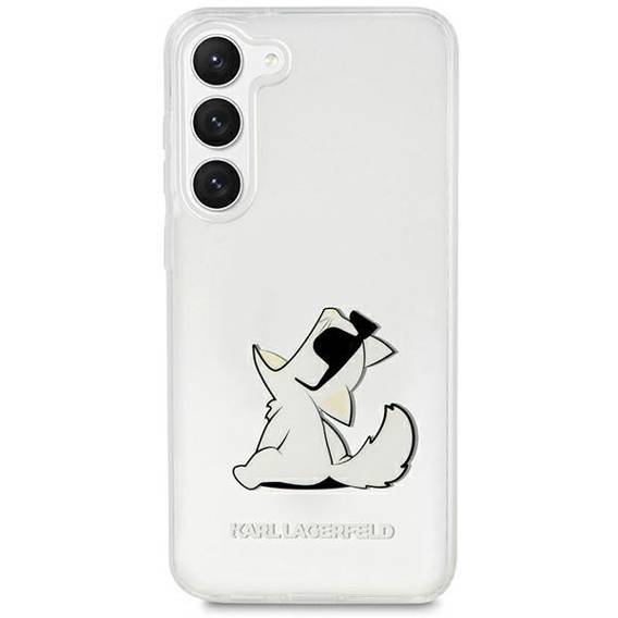 Oryginalne Etui SAMSUNG GALAXY S23+ Karl Lagerfeld Hardcase Choupette Fun (KLHCS23MCFNRC) transparentne