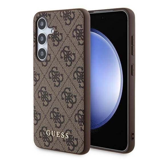 Oryginalne Etui SAMSUNG GALAXY S24 Guess Hard Case 4G Metal Gold Logo (GUHCS24SG4GFBR) brązowe