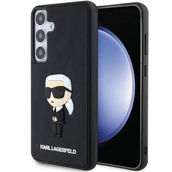 Oryginalne Etui SAMSUNG GALAXY S24+ Karl Lagerfeld Hardcase 3D Rubber Ikonik (KLHCS24M3DRKINK) czarne