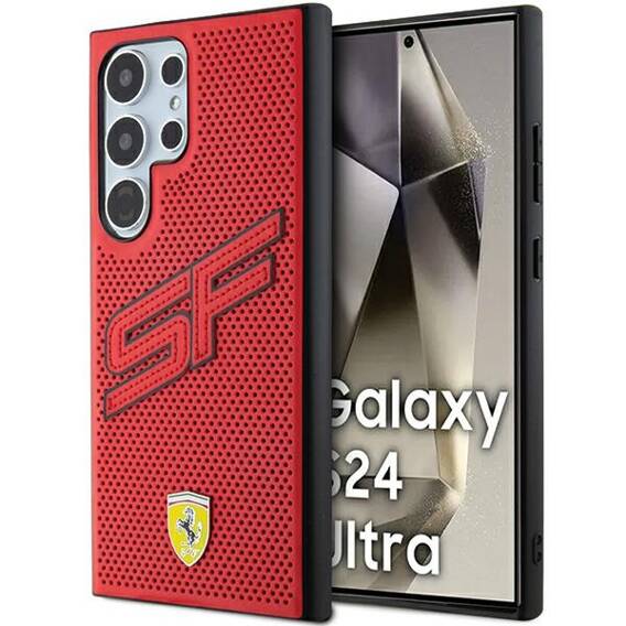 Oryginalne Etui SAMSUNG GALAXY S24 ULTRA Ferrari Hardcase Big SF Perforated (FEHCS24LPINR) czerwone