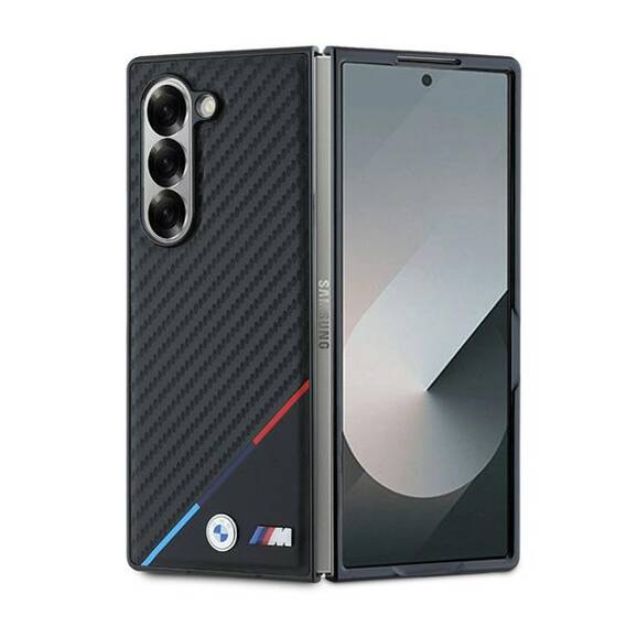 Oryginalne Etui SAMSUNG GALAXY Z FOLD 6 BMW Hardcase Carbon Tricolor (BMHMZFD623PUDTK) czarne