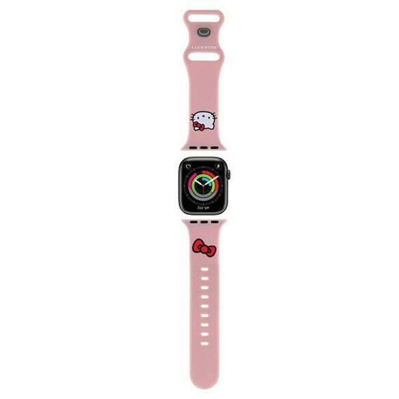 Pasek Uniwersalny APPLE WATCH 1 / 2 / 3 / 4 / 5 / 6 / 7 / 8 / SE / ULTRA (42 / 44 / 45 / 49 MM) Hello Kitty Strap Silicone Kitty Head (HKAWLSCHBLP) różowy