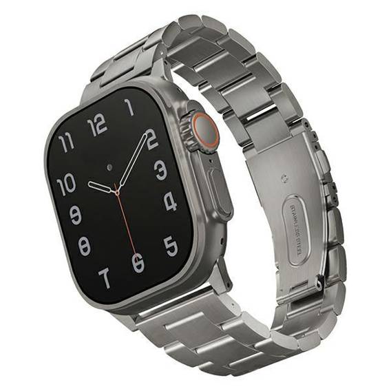 Pasek do APPLE WATCH 4 / 5 / 6 / 7 / 8 / SE / ULTRA (42 / 44 / 45 / 49 MM) UNIQ Osta Stainless Steel srebrne