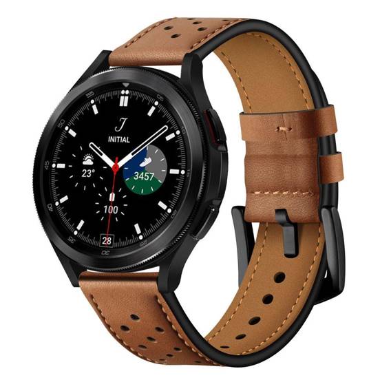 Pasek do SAMSUNG GALAXY WATCH 4 (40MM) / (44MM) / GALAXY WATCH 4 CLASSIC (46MM) / (42MM) Tech-Protect Leather brązowe