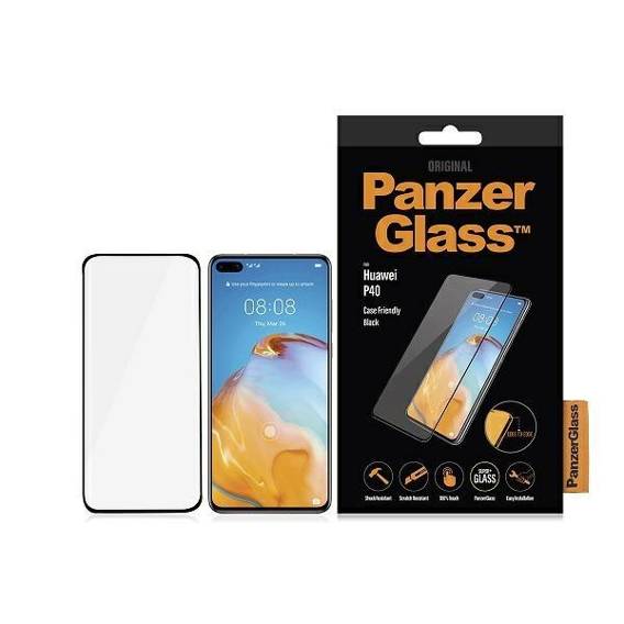 Szkło Hartowane 5D HUAWEI P40 PanzerGlass E2E Super+ Case Friendly czarne