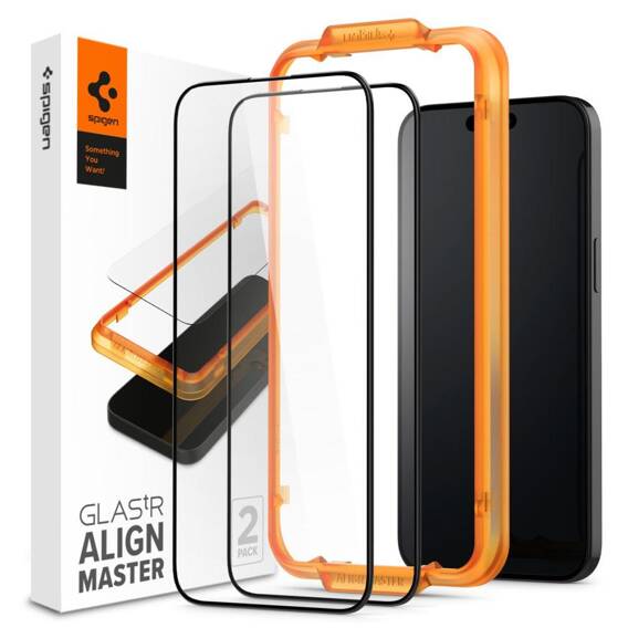 Szkło Hartowane APPLE IPHONE 15 Spigen ALM Glass FC 2-pack czarne