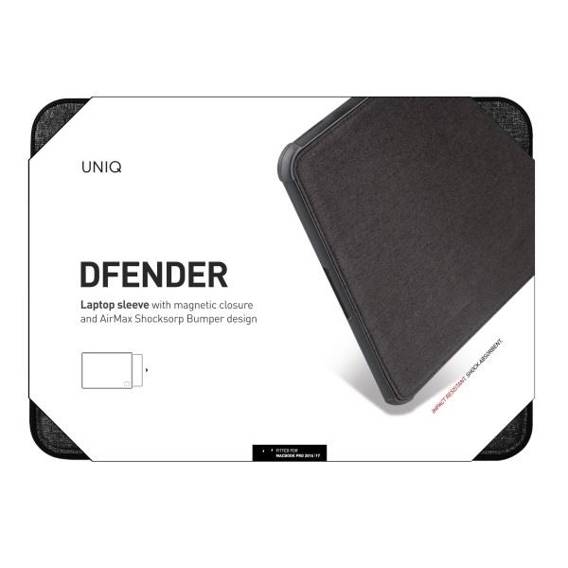 UNIQ etui Dfender laptop Sleeve 16" czarny/charcoal black