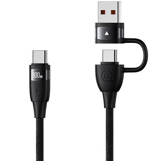 USAMS Kabel U85 2xUSB-C/USB-A 1,2m 100W PD Fast Charge czarny/black SJ654USB01 (US-SJ654)