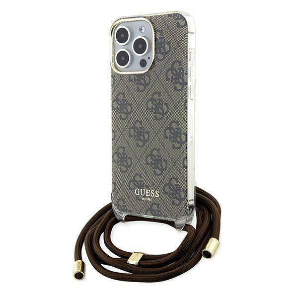 Oryginalne Etui APPLE IPHONE 15 PRO MAX Guess Hardcase Crossbody Cord 4G Print GUHCP15XHC4SEW br zowe dobreetui.pl