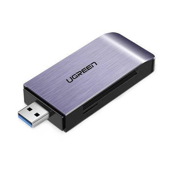 Adapter USB 4 w 1 UGREEN czytnik kart SD + microSD (srebrny)