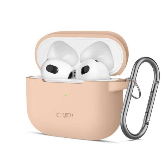 Etui APPLE AIRPODS 3 Tech-Protect Silicone Caffe Latte kremowe