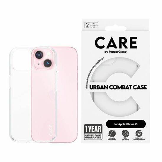 Etui APPLE IPHONE 15 CARE by PanzerGlass Urban Combat Case (1421) transparentne