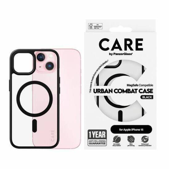 Etui APPLE IPHONE 15 CARE by PanzerGlass Urban Combat Case MagSafe (1425) czarne