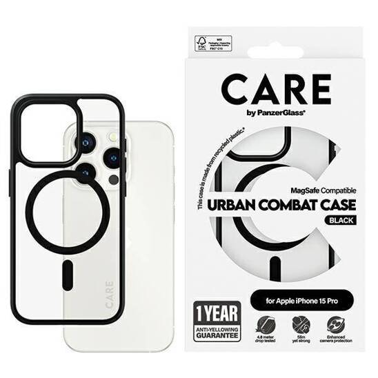 Etui APPLE IPHONE 15 PRO CARE by PanzerGlass Urban Combat Case MagSafe (1426) czarne