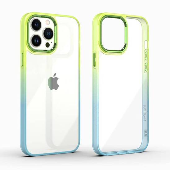 Etui APPLE IPHONE 15 PRO MX Rainbow zielono-niebieskie