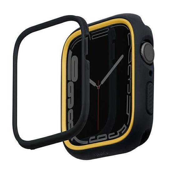 Etui APPLE WATCH 4 / 5 / 6 / 7 / 8 / SE ( 44 / 45 MM) UNIQ Moduo musztardowo - czarne