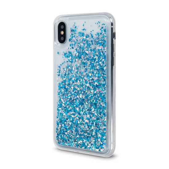 Etui HUAWEI P30 LITE Przelewany Brokat Liquid Sparkle niebieskie