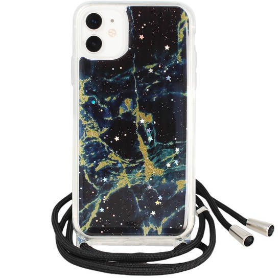 Etui IPHONE 11 PRO Rope Sznurek Glitter Case czarne