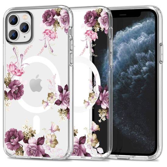 Etui IPHONE 11 PRO Tech-Protect MagMood MagSafe Spring Floral transparentne