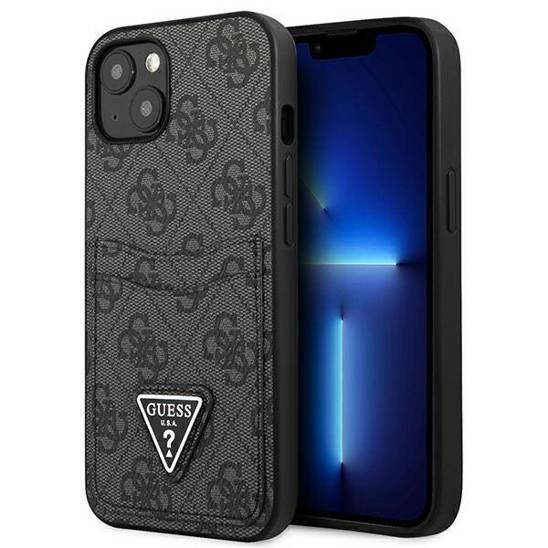 Etui IPHONE 13 MINI Guess Hardcase 4G Triangle Logo Cardslot (GUHCP13SP4TPK) czarne