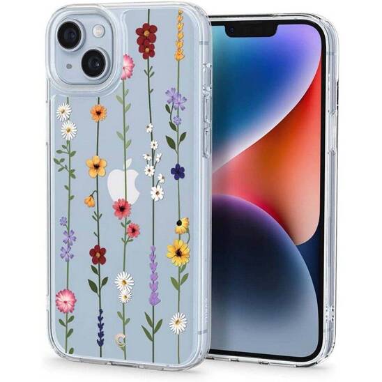 Etui IPHONE 15 PLUS / 14 PLUS Spigen Cyrill Cecile Flower Garden transparentne