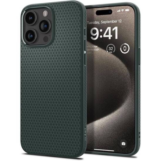 Etui IPHONE 15 PRO MAX Spigen Liquid Air zielone