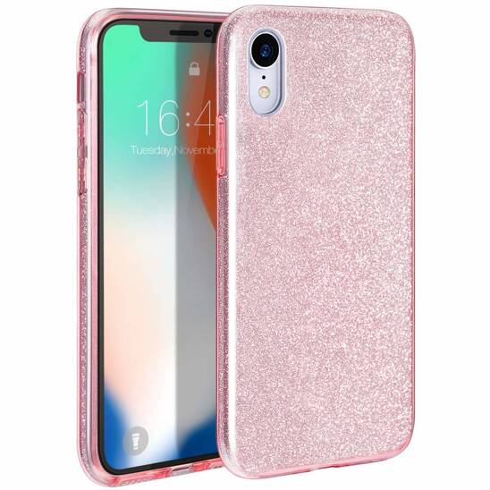 Etui IPHONE 16 Brokat Glitter różowe