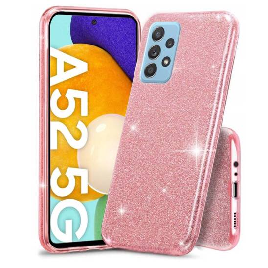 Etui SAMSUNG GALAXY A52 / A52s Brokat Glitter różowe