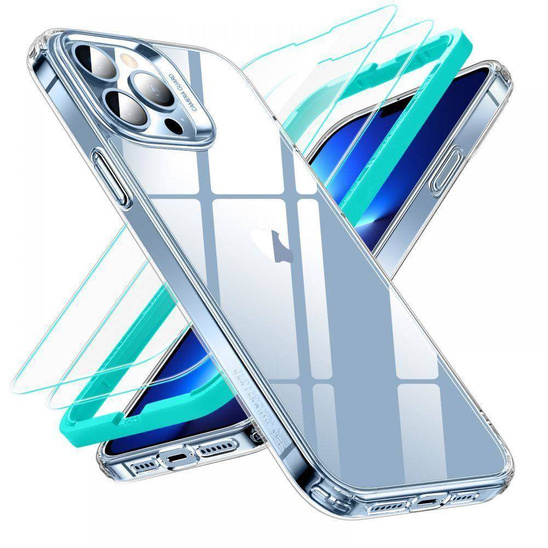 Etui + Szkło Hartowane IPHONE 13 PRO ESR Classic Hybrid & Screen Shield Clear transparentne