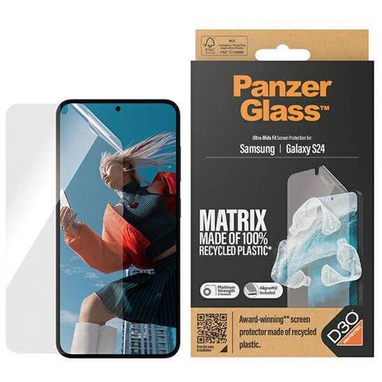 Folia Ochronna SAMSUNG GALAXY S24 PanzerGlass Ultra-Wide Fit D30 Matrix Screen Protection z Aplikatorem (7353)