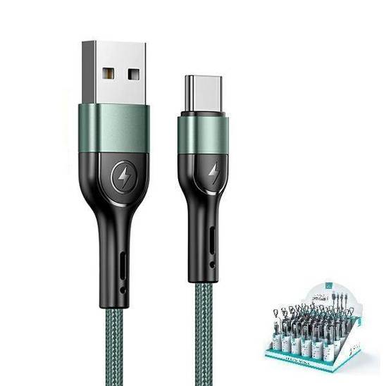 Kabel 2A 1m USB - USB-C Usams U55 SJ449USBSG02 (US-SJ449) zielony