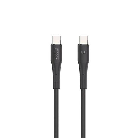 Kabel 60W 1m USB-C - USB-C T-Phox Gentle czarny