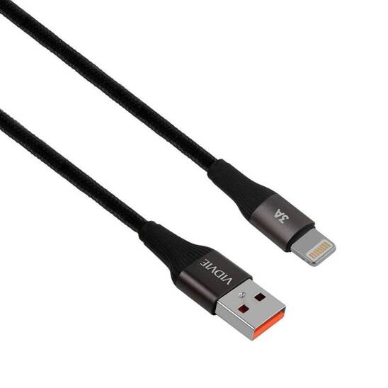 Kabel VIDVIE CB4038 USB/iPhone 3A, 2m czarny