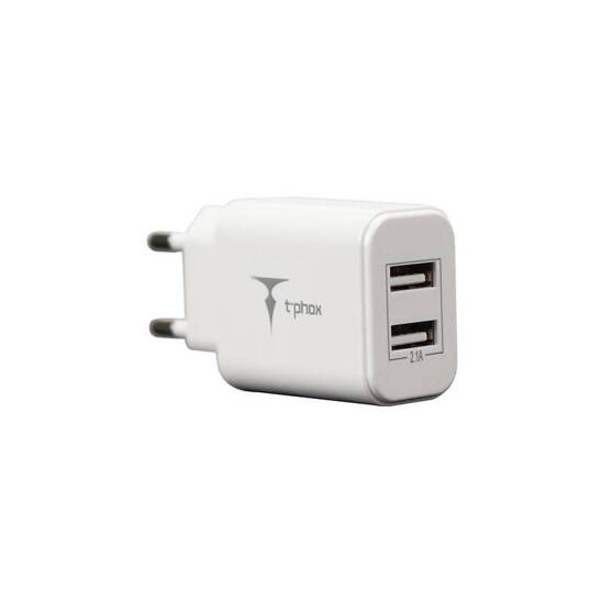 ŁAD SIEC T-PHOX POCKET CHARGER 2xUSB 2.1A WHITE