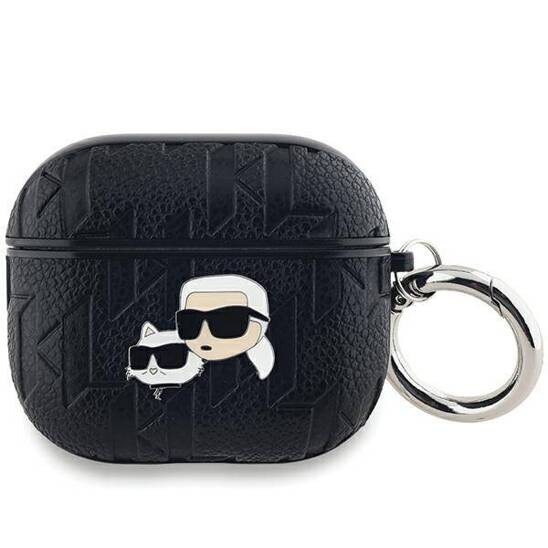 Oryginalne Etui APPLE AIRPODS 3 Karl Lagerfeld Cover Monogram Karl & Choupette Head czarne