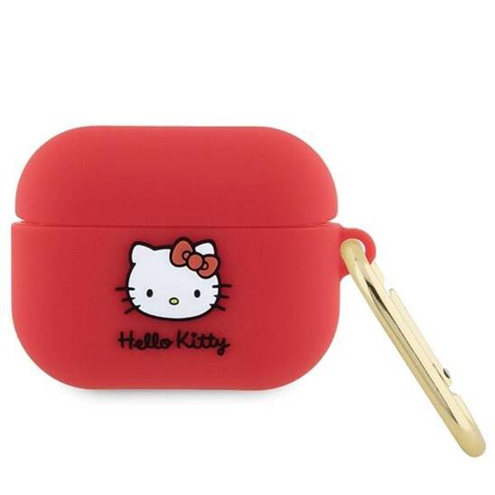 Oryginalne Etui APPLE AIRPODS PRO 1 Hello Kitty Silicone 3D Kitty Head (HKAP3DKHSF) fuksja