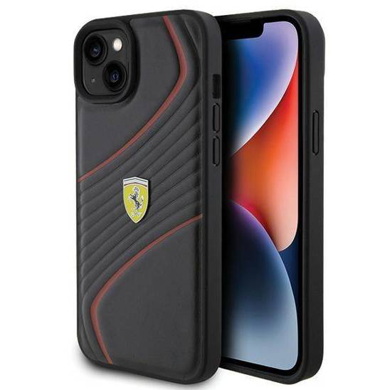 Oryginalne Etui APPLE IPHONE 15 PLUS Ferrari Hardcase Twist Metal Logo (FEHCP15MPTWK) czarne