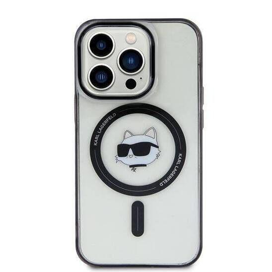 Oryginalne Etui APPLE IPHONE 15 PLUS Karl Lagerfeld Hardcase IML Choupette`s Head MagSafe (KLHMP15MHCHNOTK) transparentne