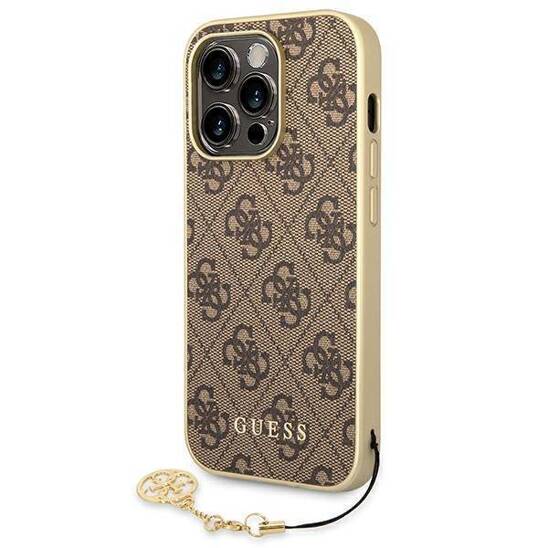 Oryginalne Etui APPLE IPHONE 15 PRO Guess Hardcase 4G Charms Collection (GUHCP15LGF4GBR) brązowe