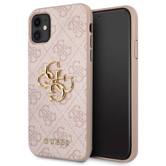 Oryginalne Etui IPHONE 11 6,1" Guess Hardcase 4G Big Metal Logo GUHCN614GMGPI różowe