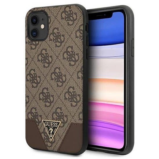 Oryginalne Etui IPHONE 11 6,1" Guess Hardcase 4G Triangle Collection GUHCN61PU4GHBR brązowe