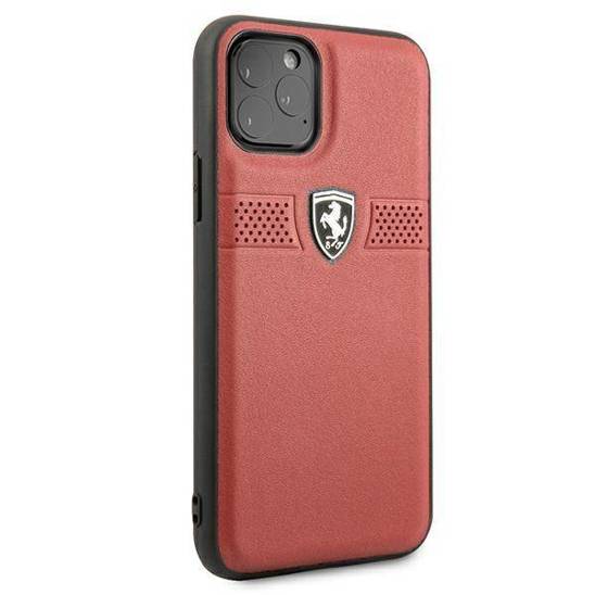 Oryginalne Etui IPHONE 11 PRO Ferrari Hardcase Off Track Leather (FEOBAHCN58RE) czerwone