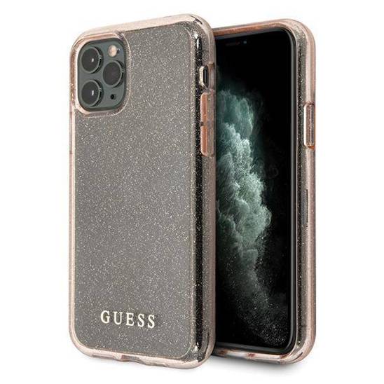 Oryginalne Etui IPHONE 11 PRO MAX Guess Hard Case Glitter (GUHCN65PCGLPI) różowe