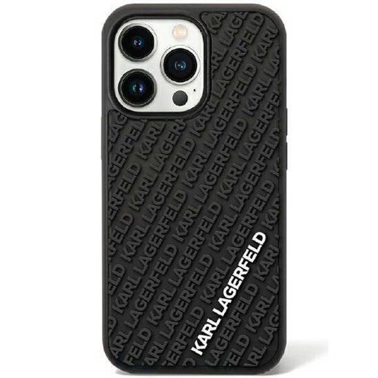 Oryginalne Etui IPHONE 11 / XR Karl Lagerfeld Hardcase 3D Rubber Multi Logo (KLHCN613DMKRLK) czarne